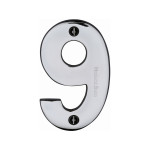 M Marcus Heritage Brass Numeral 9 - Face Fix 76mm Heavy font